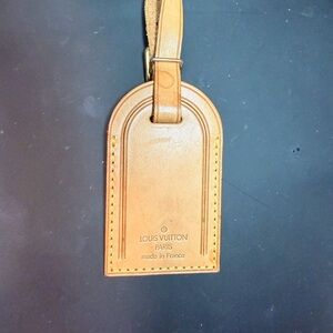 Louis Vuitton Tan Leather luggage Tag
